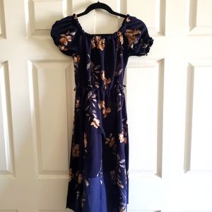 Pretty Blue Floral Dress by January 7
